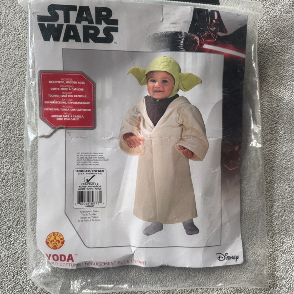Disney Star Wars Yoda Baby Outfit - Green and Cream size 2-4